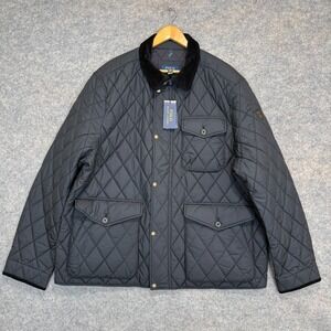 Polo Ralph Lauren Beated Quilted Jacket Mens 2XB Insulated Ribbed Hems Black NEW